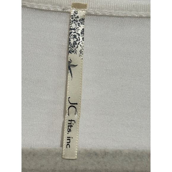 JC Fits S Top Cream Elephants Bead Crochet Slit Sleeve Boho Safari Travel Glam - Picture 5 of 9